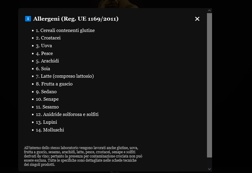 Informazioni allergeni
